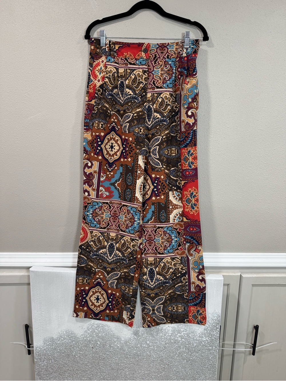 Cato Wide Leg Paisley Print Palazzo Pants in Multicolor - Picture 2 of 6
